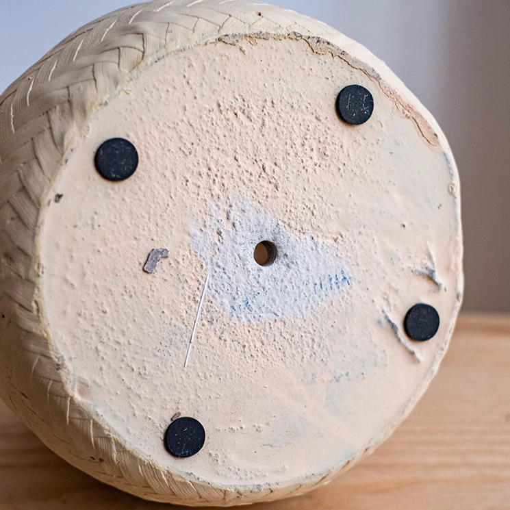 Faux Bamboo Woven Cement Planter  LOW AVAILABILITY